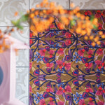 Op maat gemaakte droogloopmat Funky Town met grafisch patroon in sepia, roze en blauw – retro design deurmat voor binnen van Studio LilaLine