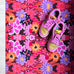 Op maat gemaakte droogloopmat Joyful Flower in roze met bloemenprint – kleurrijke design deurmat voor binnen van Studio LilaLine