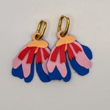 Oorbellen Retro Tulp – Blauw, Roze & Rood