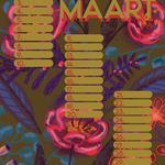 Verjaardagskalender van Studio LilaLine met twaalf kleurrijke, illustratieve pagina’s – elke maand is versierd met een unieke print uit de LilaLine-collectie, van bloemen en fantasiedieren tot grafische patronen in vrolijke kleuren. De kalender is sfeervol en speels, met voldoende ruimte om verjaardagen en speciale momenten op te schrijven. Een echte blikvanger aan de muur, het hele jaar door.