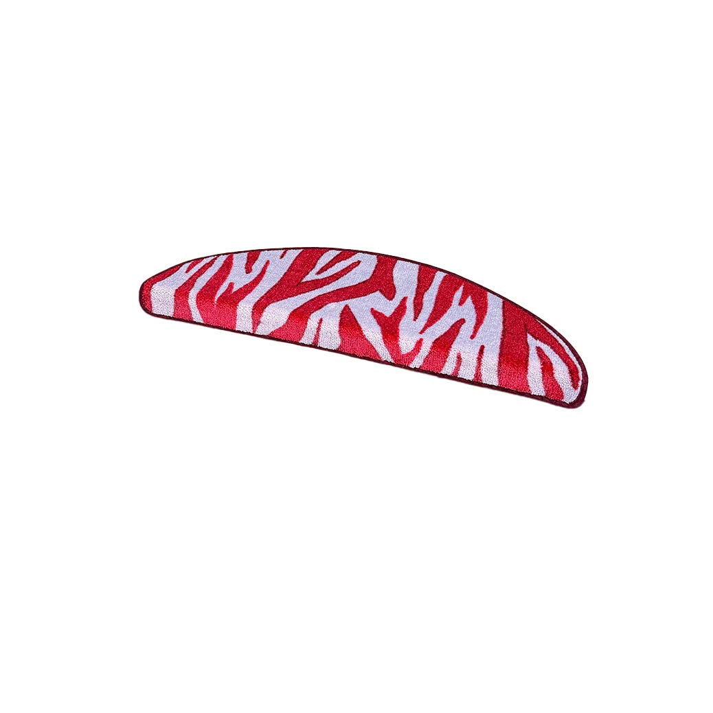 Zebra design trapmat in rood  en blauw met grafische zebra print