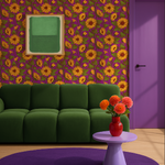 Zonnebloem behang met zonnig gele bloemen op een helderpaarse ondergrond. Een uitgesproken zomerse print vol kleur en energie.