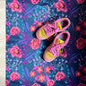 Droogloopmat Flower Dream Petrol met abstracte bloemenprint in blauwgroene tinten
