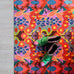 Op maat gemaakte droogloopmat Bold Retro Orange met Oranje, gele en groen retroprint – design deurmat voor binnen van Studio LilaLine