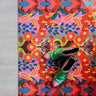Op maat gemaakte droogloopmat Bold Retro Orange met Oranje, gele en groen retroprint – design deurmat voor binnen van Studio LilaLine